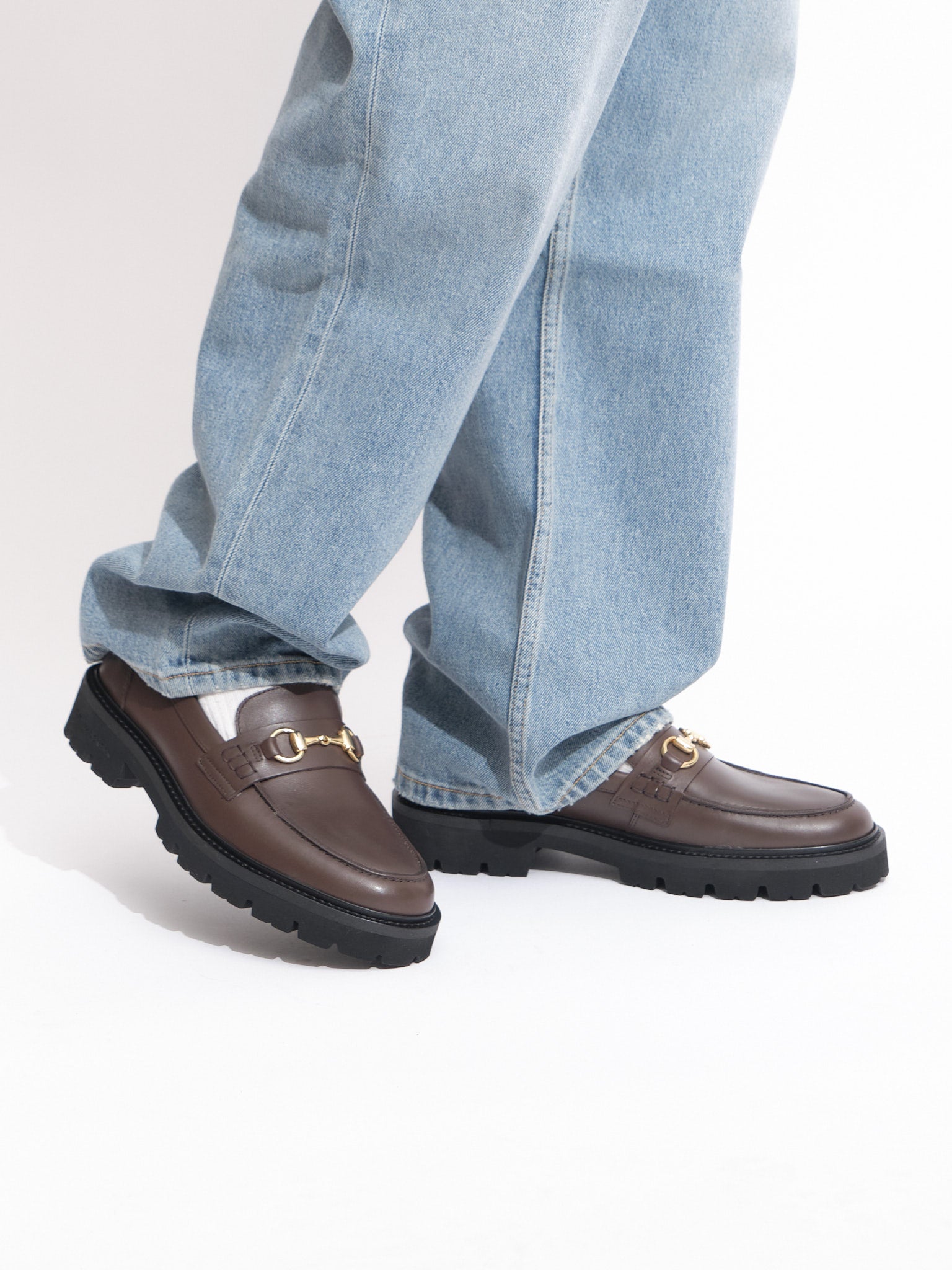 Lightweight Chunky Horsebit Loafer | Brown