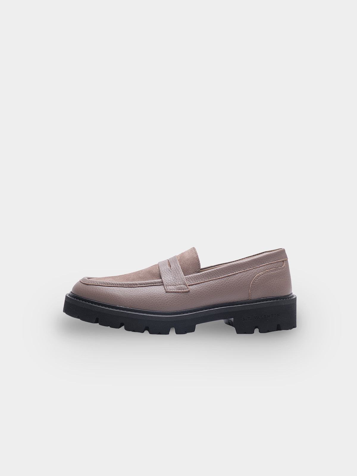 Lightweight Chunky Loafer | Dark Taupe Grained / Dark Taupe Suede