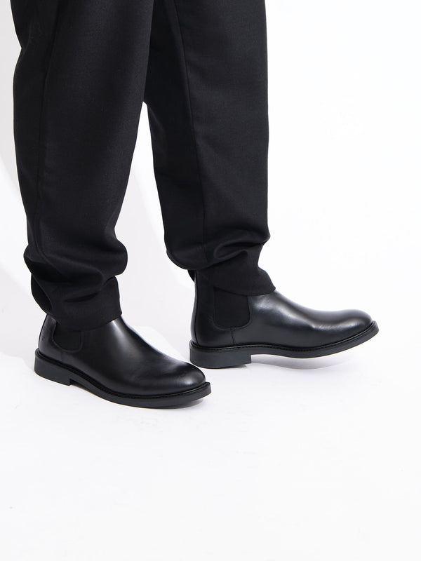 Classic Chelsea Boot | Black Pull Up Leather