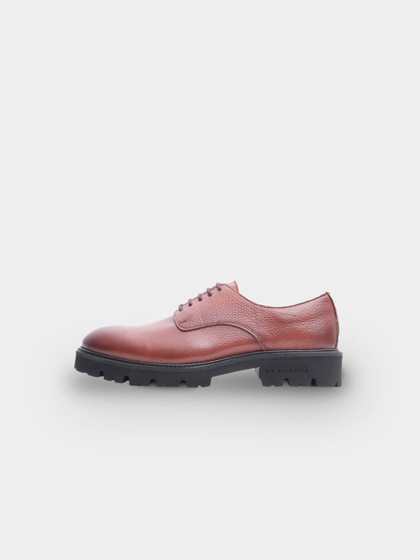 Lightweight Derby Shoe | Cognac Grained Leather