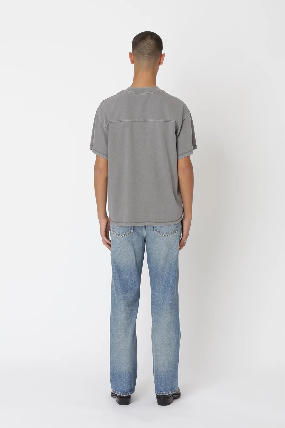 Staff Boxy Tee | Washed Steel Grey