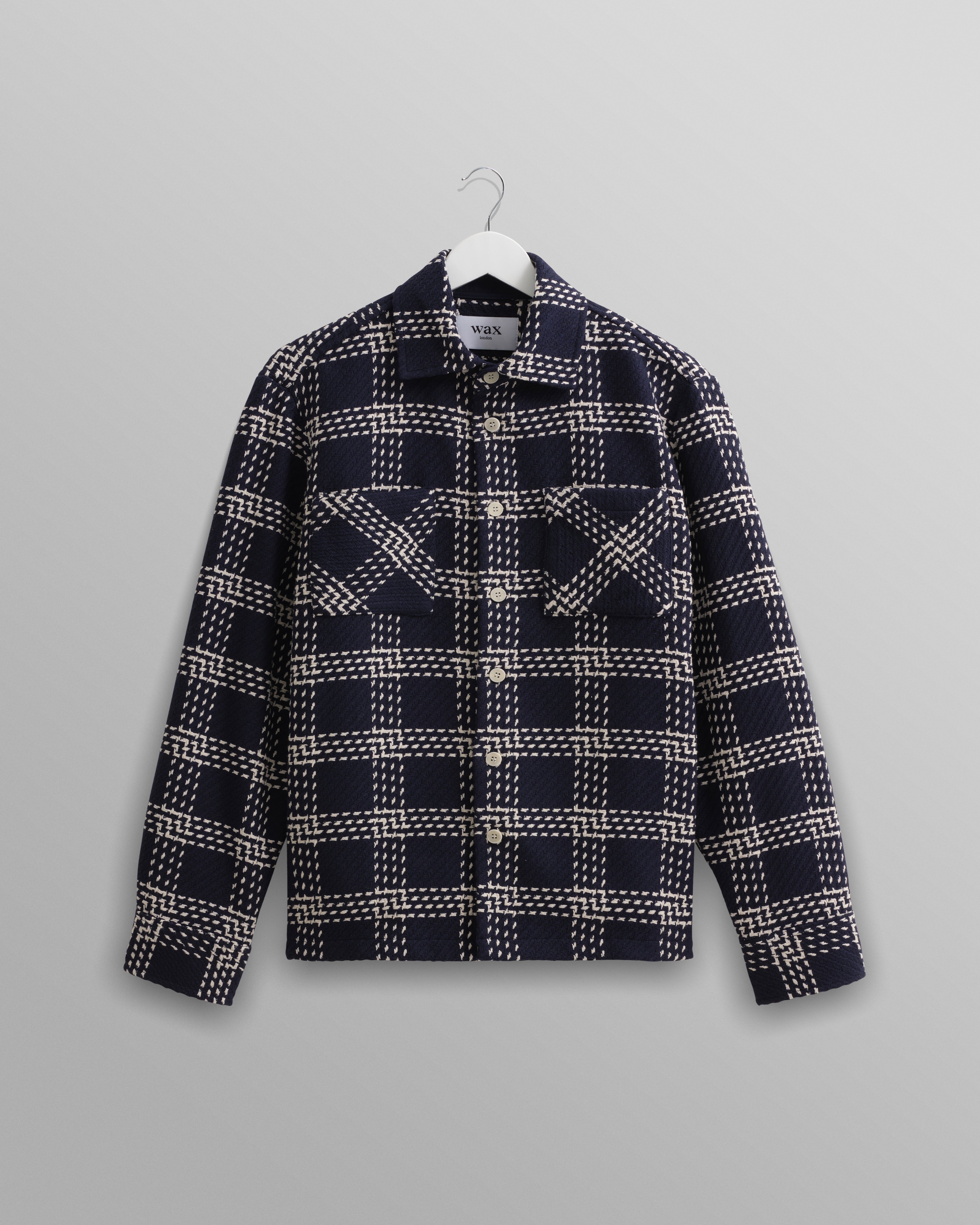 Whiting Overshirt Lattice Check | Navy