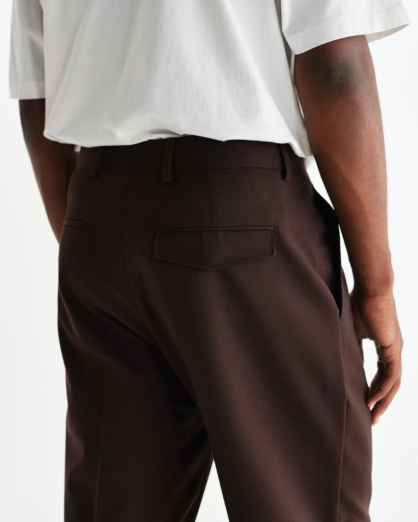 Aubyn Trouser Wool Blend Twill | Dark Brown