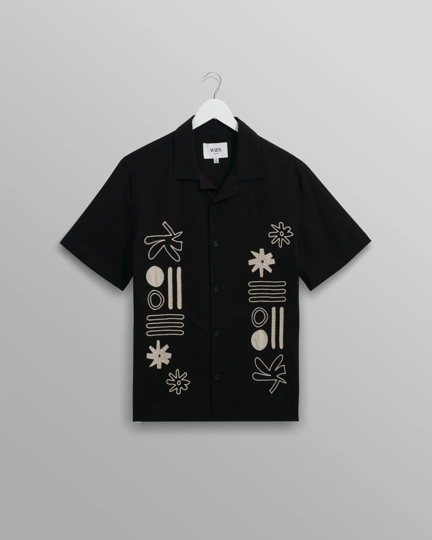 Didcot SS Shirt Abstract Applique Black / Ecru