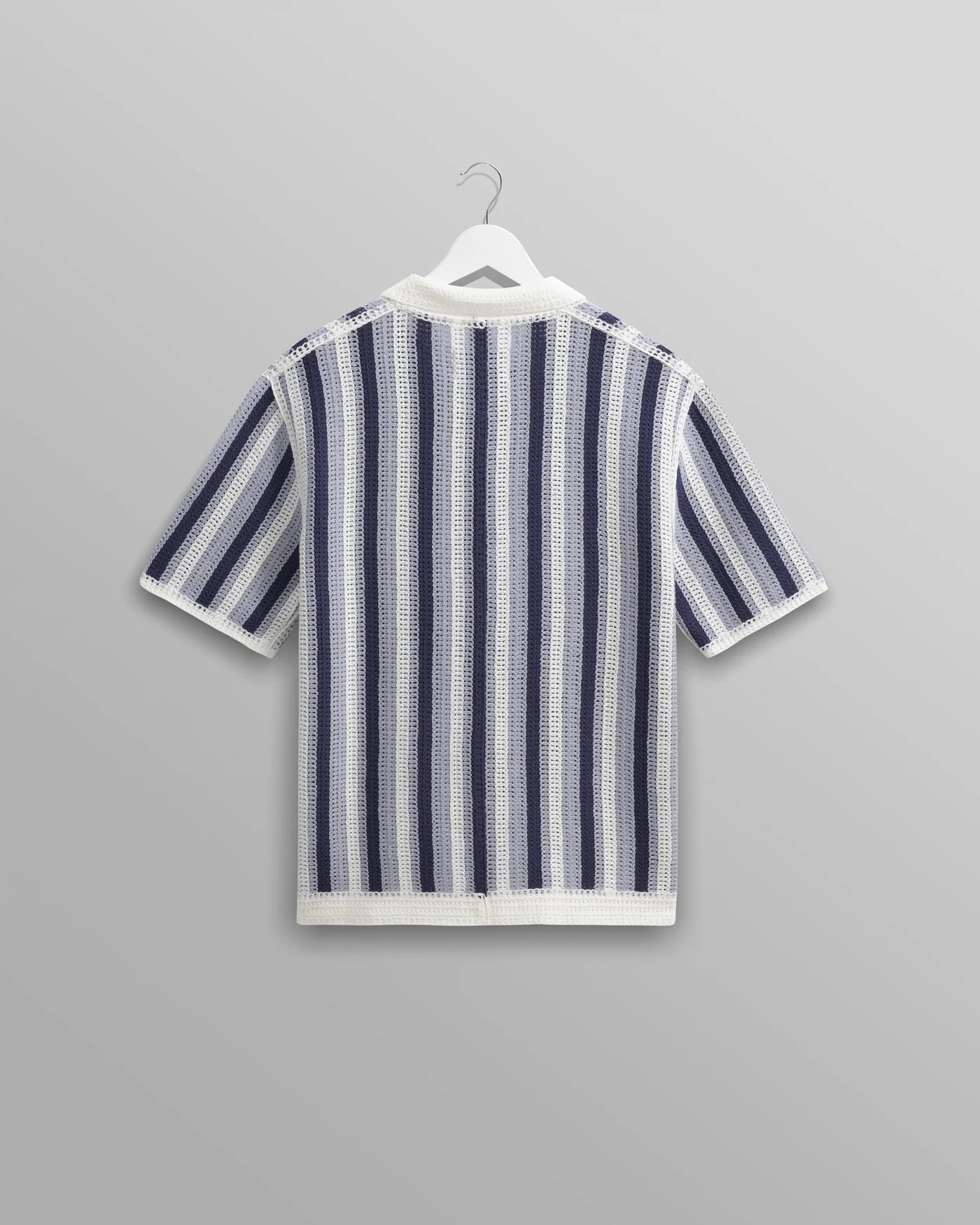 Porto Shirt Stripe Crochet Blue / Ecru