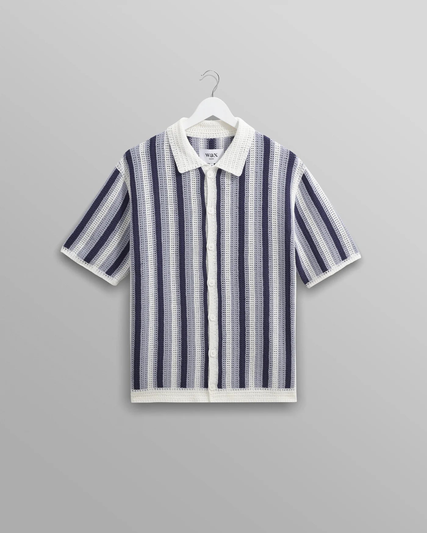 Porto Shirt Stripe Crochet Blue / Ecru