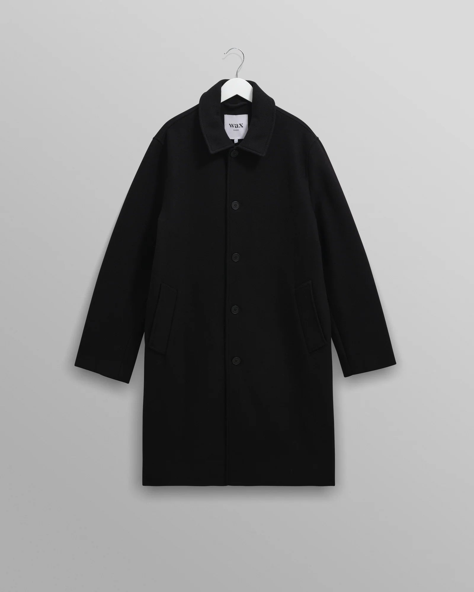 Stan Coat Plain Wool Twill | Black