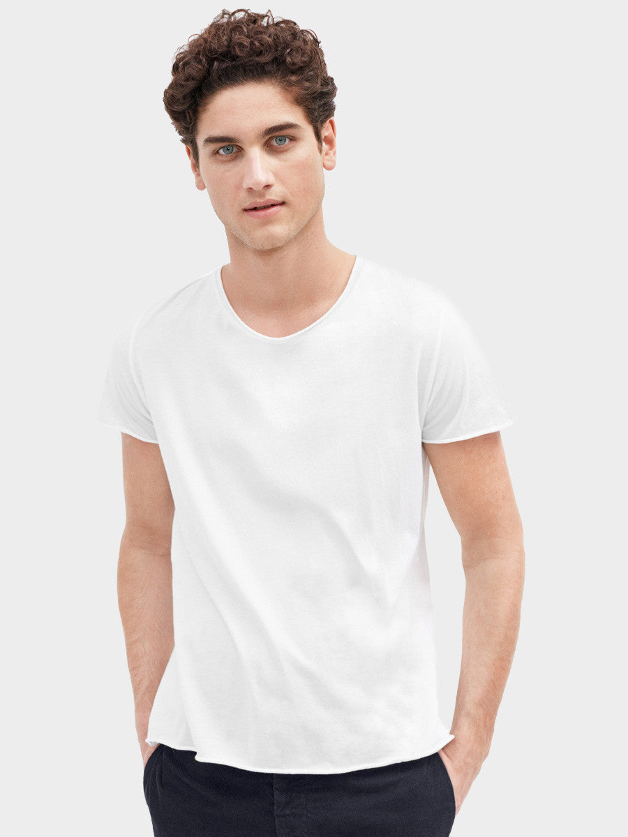 Roll Neck Tee | White