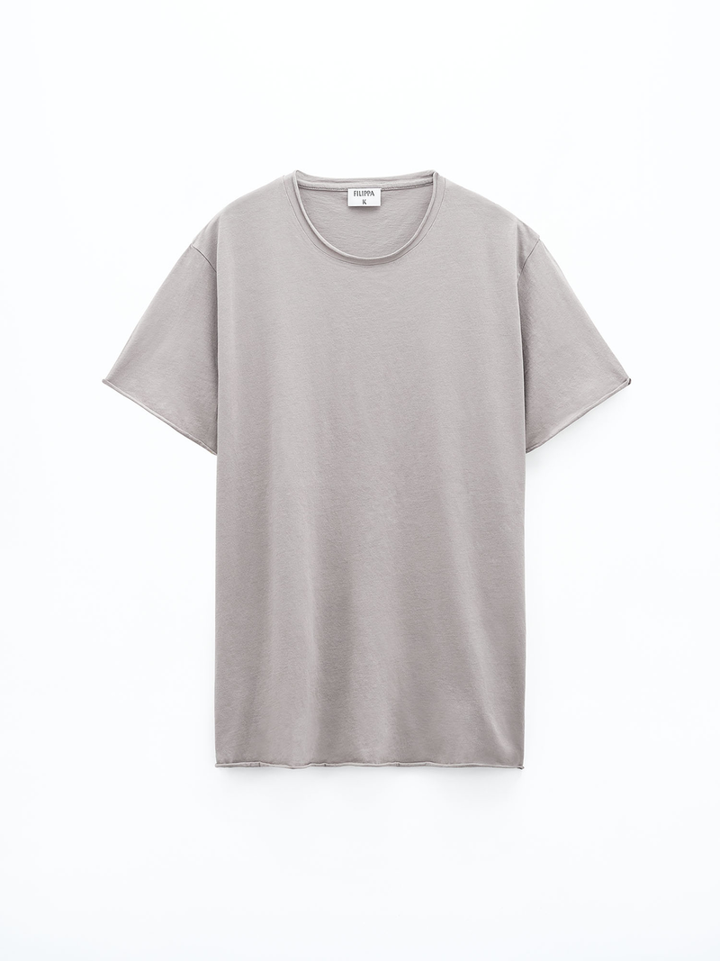 Roll Neck Tee | Oyster Grey