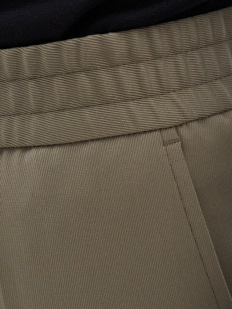 Terry Cropped Trouser | Khaki Green