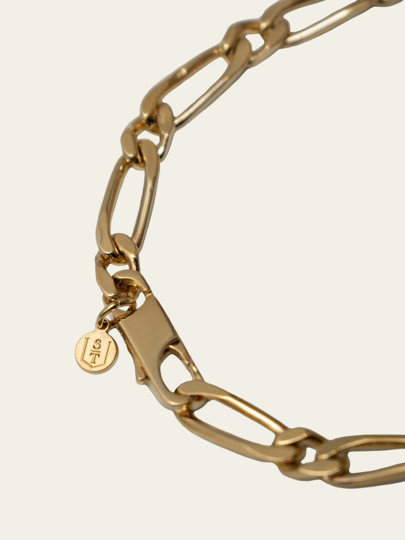 5.6 mm Figaro Identity Bracelets | Gold Plated