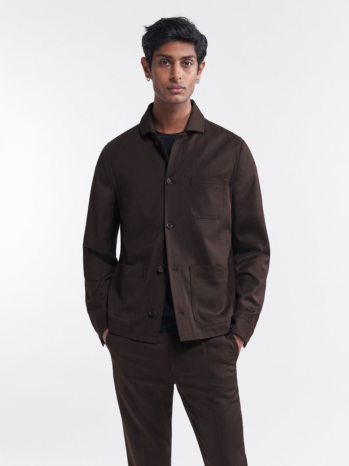 Louis Gabardine Jacket | Dark Brown