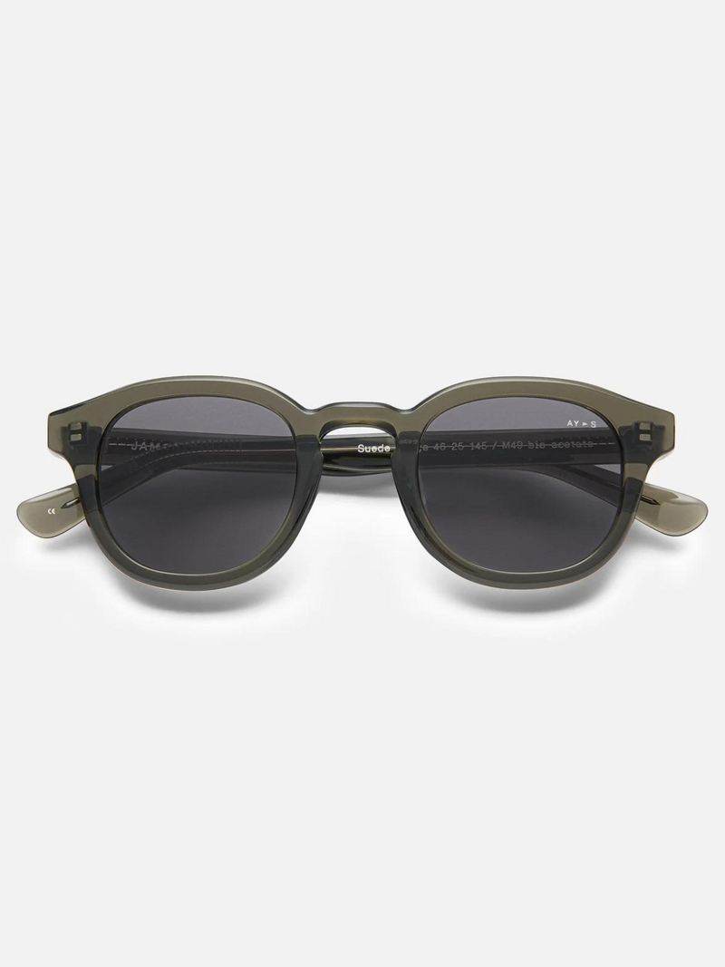 Suede Sunglasses | Transparent Green