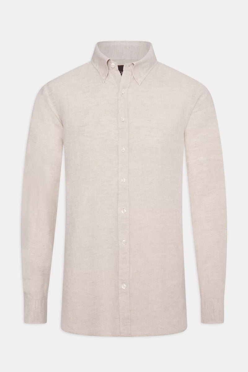 Button Down Linen Shirt | Beige