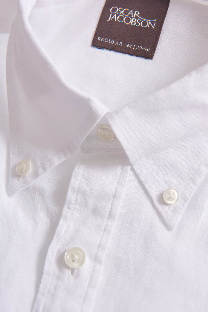 Button Down Linen Shirt | White