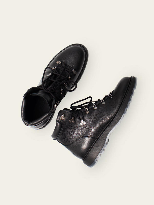 Hiking Boot | Black Grained Leather