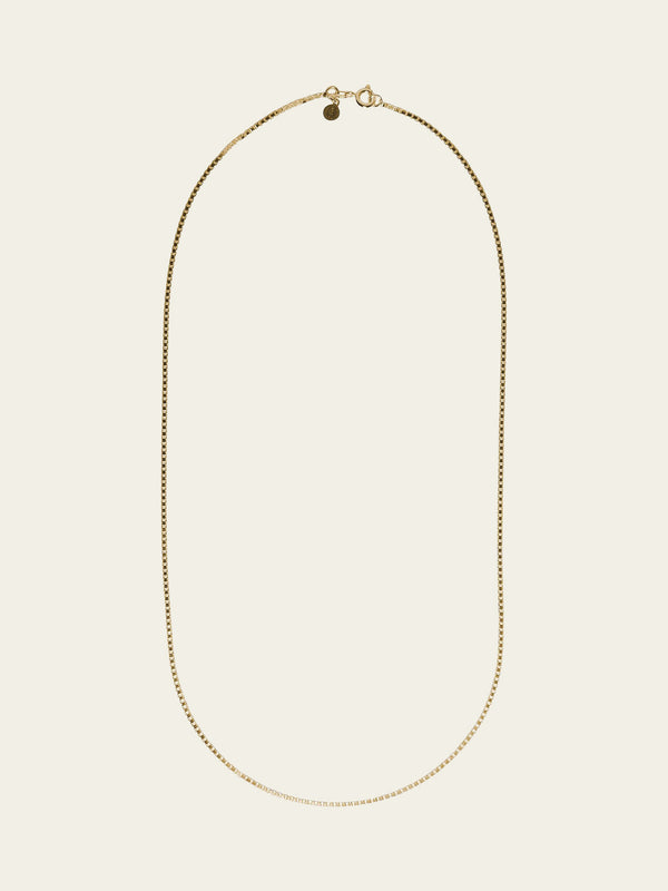 1.45 mm Box Chain Necklace | Gold Plated