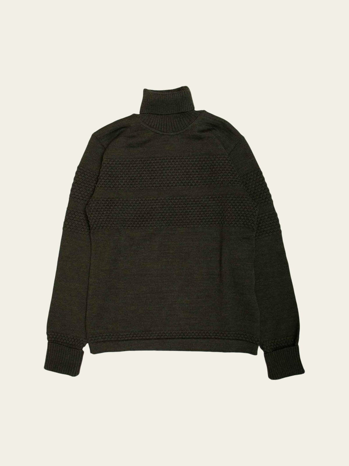 Fisherman Roll Neck Knit | Army