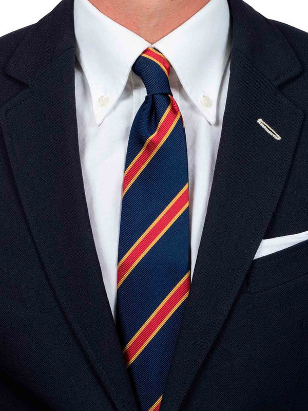 The Navy Red Golden Spade Tie