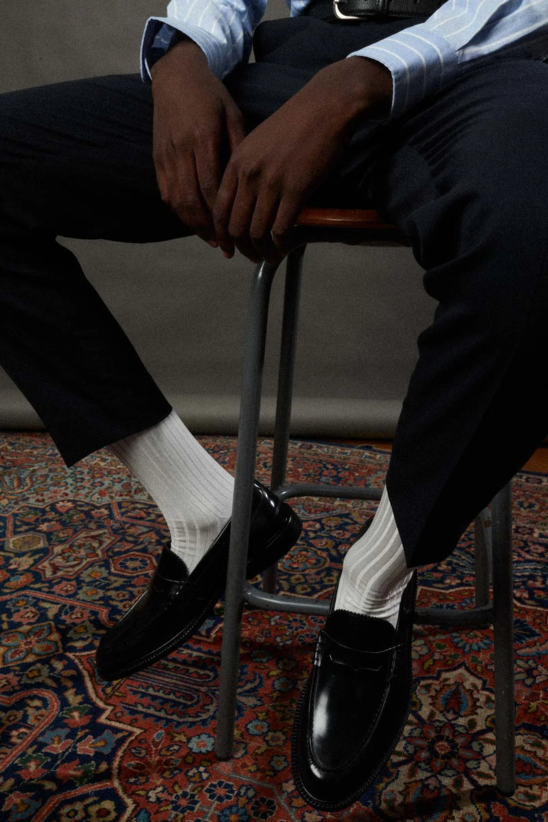 Ribbed Socks | White