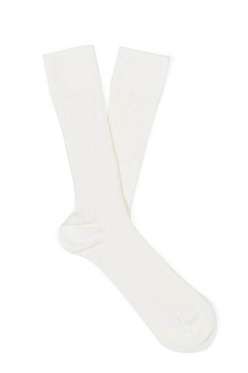 Ribbed Socks | White