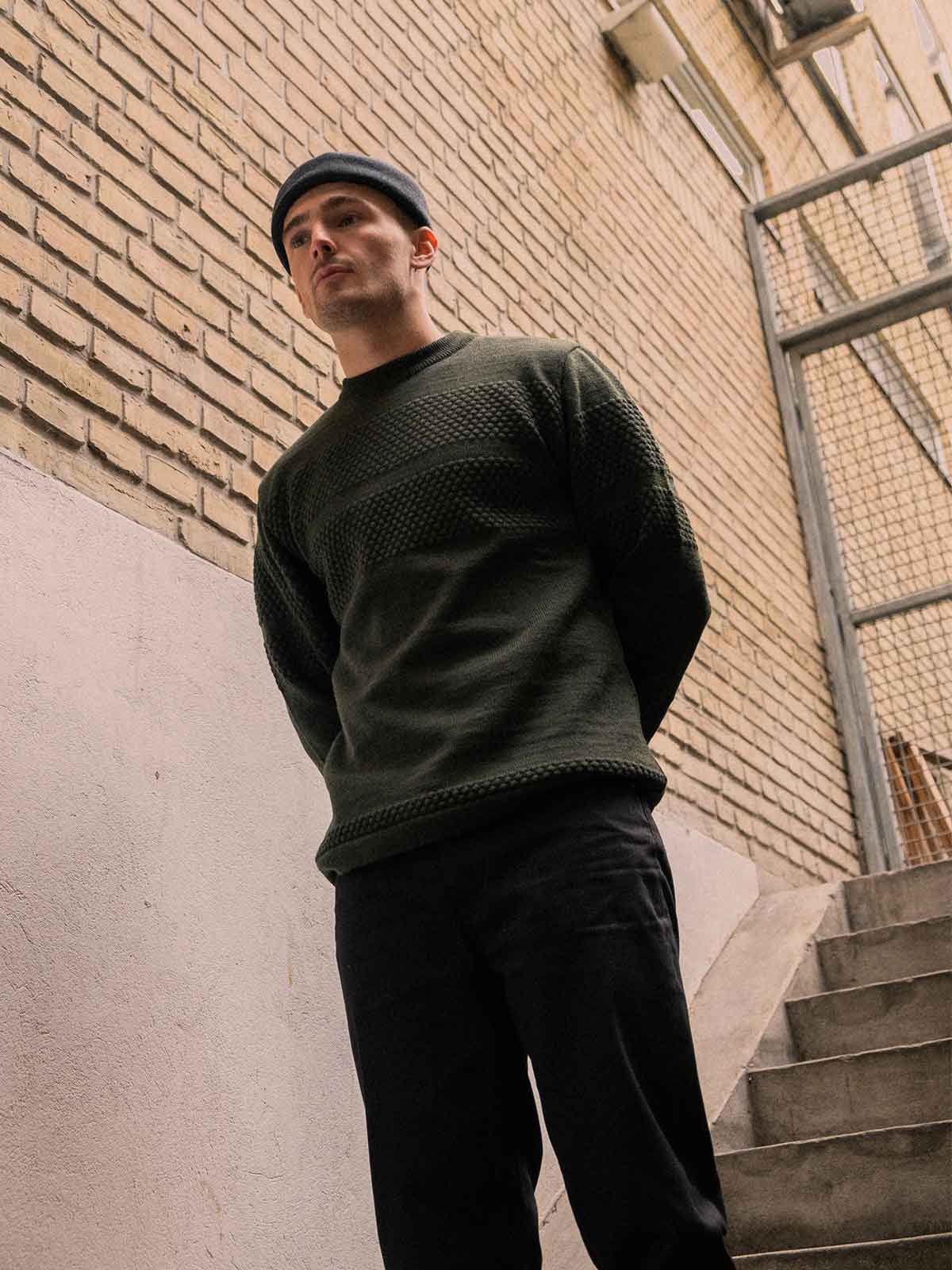 Fisherman Crew Knit | Army