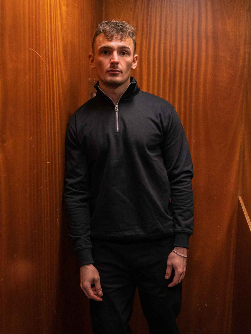 Half Zip Crew | Black