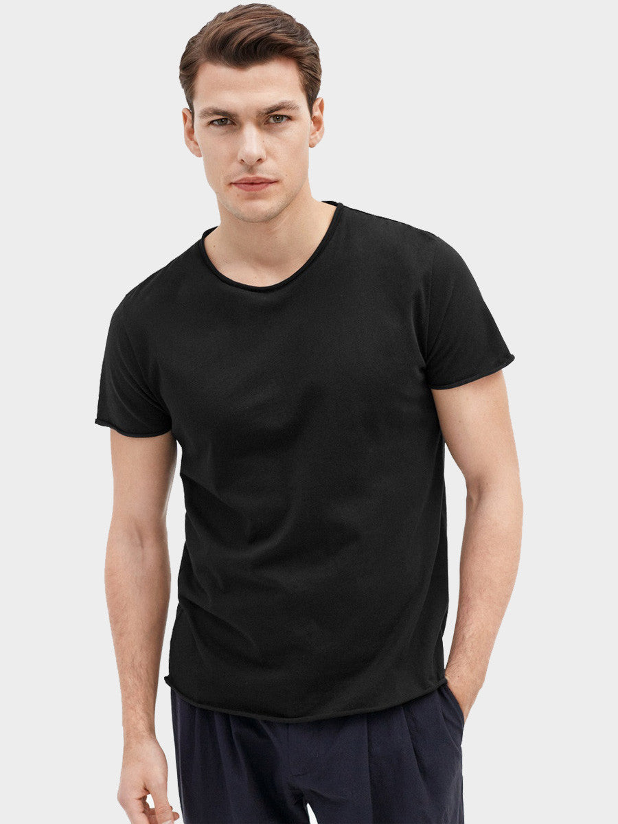 Roll Neck Tee | Black